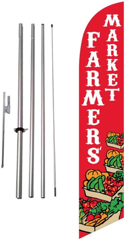 Auto Insurance auto rentals Open King Swooper Feather Flag Sign Kit with Pole and Ground Spike Pack of 3 