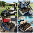 thumbnail image 6 of Golf Cart Seat Covers for 2 Seater,Orange Teal Botanical Microfiber Cart Seat Towel Blanket,Boho Ethnic Geometric Black Absorbent Breathable Non Slip Bench Seats Protector for Golf Course 51"x31", 6 of 9