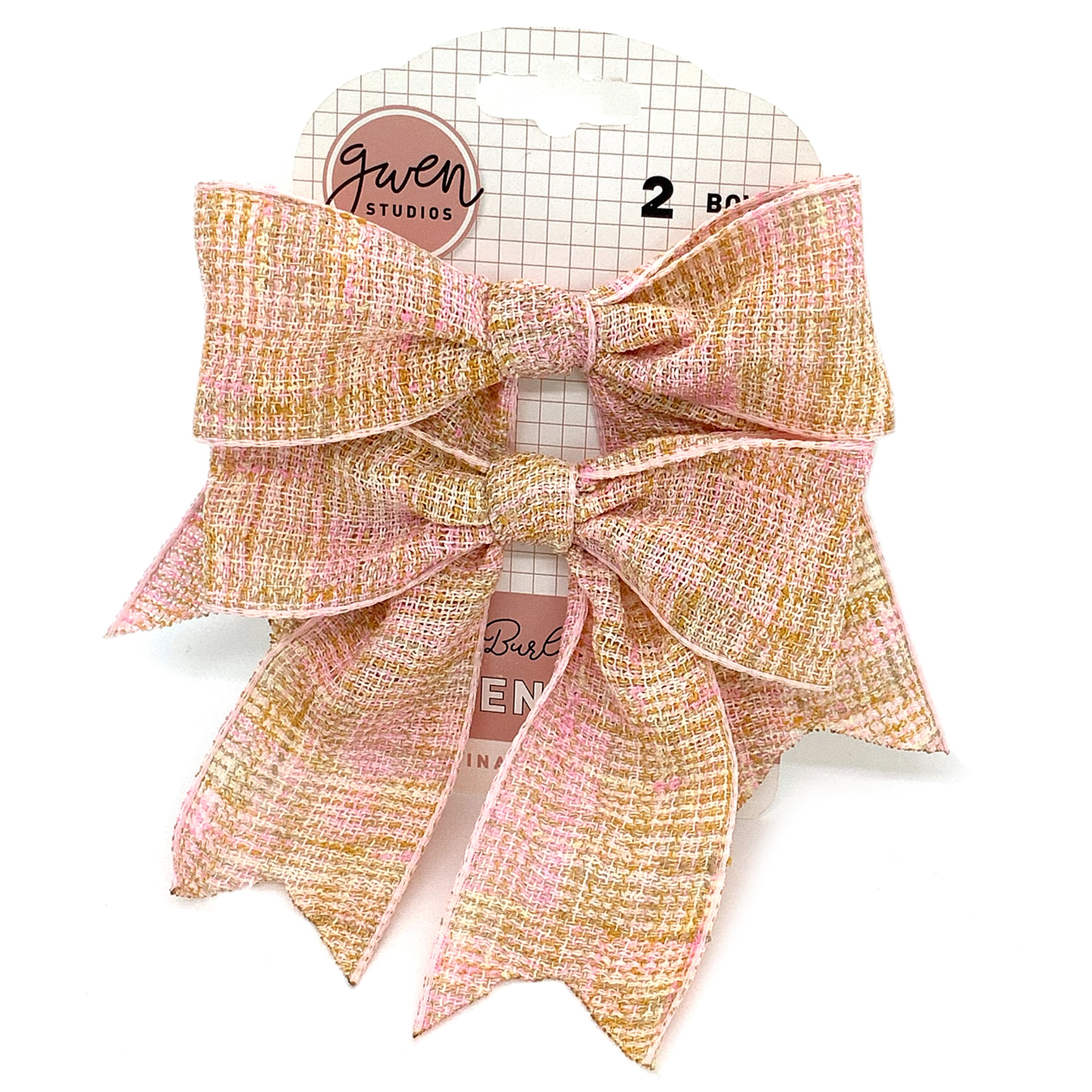 Ribbon Bow 4 1/2 x 3 Pearl Pink - 6 Pack (114mm x 76mm) - Patchwork Panda  Trims