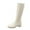 Beige, variant on OAVQHLG3B Women's Shoes Pointed Toe Mid-heel High-top Knight Boots Imitation Leather Boots