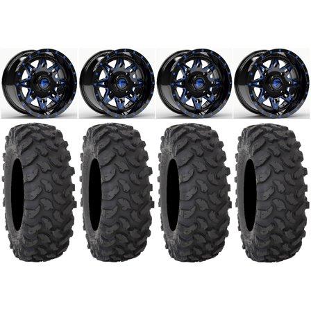 Fuel Lethal Blue 14" Wheels 27" XTR370 Tires Polaris RZR XP 1000 / PRO XP / Ranger XP 900/1000