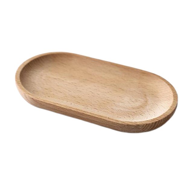 Bandeja de madera para servir comida, pan, platos, cena, hogar y oficina. 10x18cm