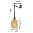 thumbnail image 3 of FSLiving Gimbaled LED Track Light, Adjustable Light Poles J Type Track Lighting Modern Twine Natural Rattan, E26 Socket Track Mount for Dinning Table Top Sloped Ceiling, 3 of 8