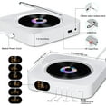 thumbnail image 5 of Gueray Bluetooth Portable CD Player, Wall Mountable Music Player Home Audio Speaker, with Remote Control, White, 5 of 8