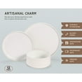 thumbnail image 6 of Kook Ceramic Dinnerware Set, 12 Piece, Powder White, Service for 4, Hearthstone Collection, 6 of 6