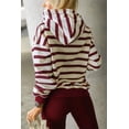 thumbnail image 2 of I AM A FASHION JUNKY Red Stripe Pullover Hoodie Ribbed Solid Pants 2pcs Set Outfit, 2 of 8