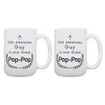 thumbnail image 1 of ThisWear Grandpa Birthday Gifts This Awesome Guy Is One Great Pop-Pop Mug Gifts from Daughter or Son PopPop Gifts from Grandkids 2 Pack 15oz Coffee Mugs, 1 of 4