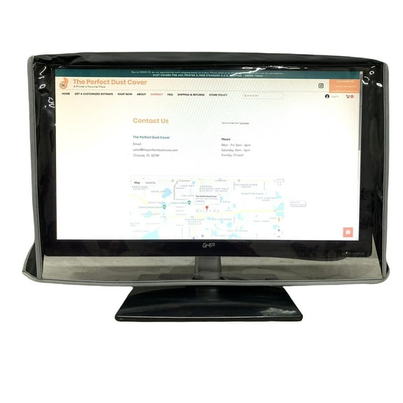 Black Nylon Cover WITH CLEAR FRONT Compatible with 24-inch LED / LCD Monitors, Anti Static, Waterproof Monitor Cover Dimensions 23''W x 3''D x 16''H by Perfect Dust Cover LLC