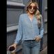 thumbnail image 5 of Camisas de Larga para Mujer, Jersey de Cuello en V A Rayas, Corte Holgado, Blusas Y2K con Botones, Conjuntos de Otoño para Mujer. Azul XXL, 5 of 9