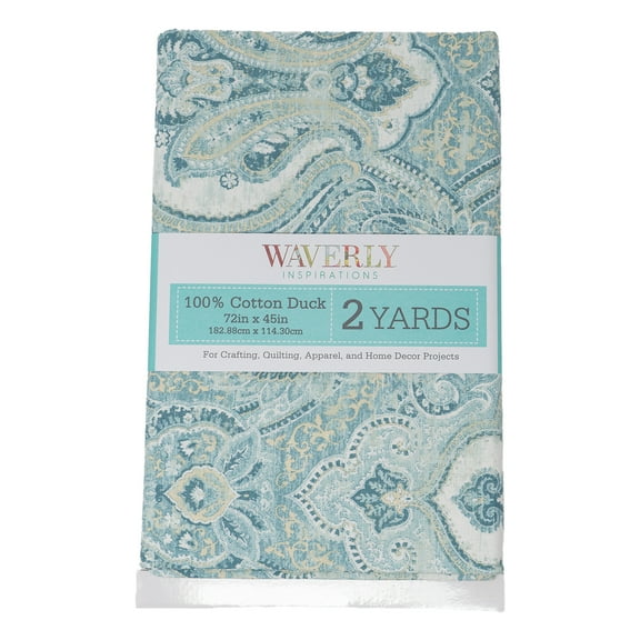 Waverly Inspirations 2 Yard Cut 100% Cotton Print Fabric Medallion Spa Print, 44" Wide for Quilting & Sewing