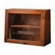thumbnail image 2 of Organizador de escritorio de madera con puerta de cristal | Estante de 2 niveles para artículos de oficina, muñecas, maquillaje y especias | Acabado café, 30 x 23 cm, 2 of 6