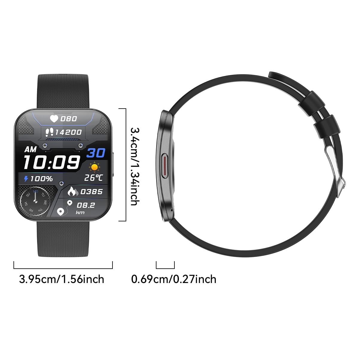 Smart Watch AMOLED Bluetooth Call(Answer/Make)150+ Sports Modes IP68 Waterproof Tracker Fitness SmartWatches Women Men for Android Ios