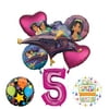 Mayflower Products Aladdin 5th Birthday Party Supplies Princess Jasmine Balloon Bouquet Decorations - Pink Number 5
