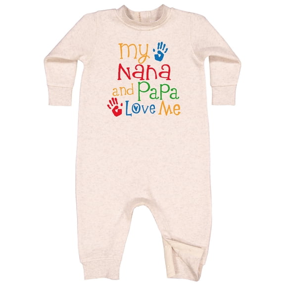 Inktastic My Nana and Papa Love Me Baby Fleece Romper