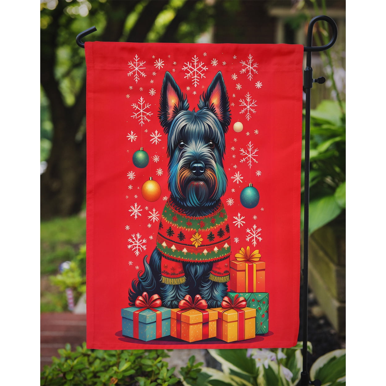 Scottish Terrier Holiday Christmas Garden Flag 11.25 in x 15.5 in