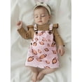 thumbnail image 5 of Rovasas Baby Girls Fall Outfits Romper + Football Print Overall Dress, 5 of 9