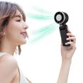thumbnail image 4 of Foldable Handheld Portable Turbo Fan 4000mAh Battery Rechargeable Fan 5 Gear Wind W/ Ice Cooling & LED Display for Beach Vacation Cooking Office Travel Camping (Black), 4 of 12