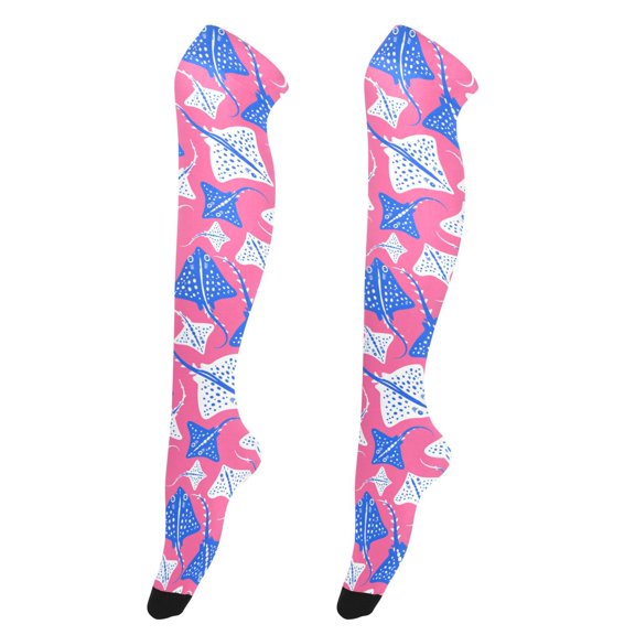 Skate Fish High Thigh Socks Over Knee Thin Tights Long Stocking for Women Leg Warmer