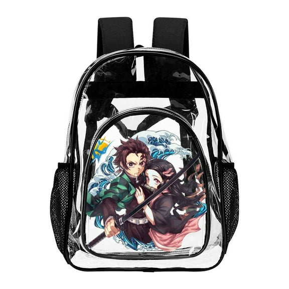 Demon Slayer Clear Backpack Heavy Duty Transparent Bag See Through Bookbag for School, Work, Sport, College, Travel