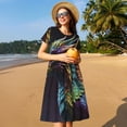 thumbnail image 4 of Balery Dragon with Colorful Tail Vestidos sueltos de manga corta para mujer, vestidos de verano 2025, vestidos casuales de corte A con vuelo., 4 of 6