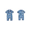 thumbnail image 3 of Aojekbee Baby Boy Jumpsuit Summer Short Sleeve Lapel Collar Cow Print Romper Newborn Playsuit, 3 of 10