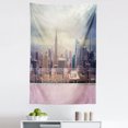 thumbnail image 1 of Scenery Tapestry, New York City Usa Landscape from Roof Apartment Balcony Photograph Image, Fabric Wall Hanging Decor for Bedroom Living Room Dorm, 5 Sizes, Grey White and Pink, by Ambesonne, 1 of 1
