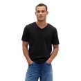 thumbnail image 1 of Camiseta de Cuello en V con Logo Suave para Hombre GAP Todos los Días Negra Talla S, 1 of 1