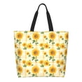 thumbnail image 1 of Disketp Yellow White Plaid Sunflower Bolsa Tote Estampada para Mujer, Bolso de Hombro y de Mano para Compras y Viajes, 1 of 8