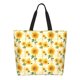 thumbnail image 1 of Disketp Yellow White Plaid Sunflower Bolsa Tote Estampada para Mujer, Bolso de Hombro y de Mano para Compras y Viajes, 1 of 8