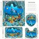 thumbnail image 4 of 1pc/4pcs Cute Dolphin & Coral Children's Shower Curtain and Blanket Set - Bathroom Decor with 12 Shower Curtain Hooks and Toilet Lid - Soft and Cozy Blanket for Kids, 4 of 4