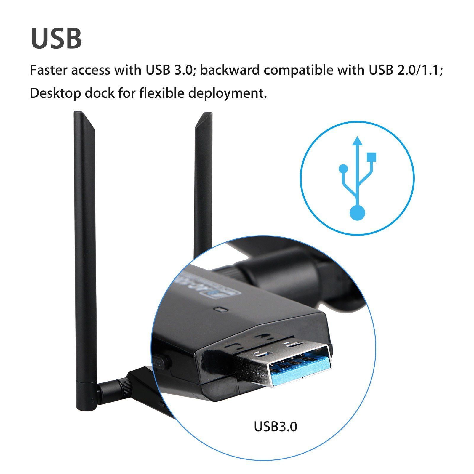USB Wifi Adapter 1200Mbps TECHKEY USB 3.0 Wifi Dongle 802.11 ac Wireless Networ