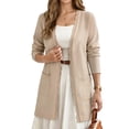 thumbnail image 4 of UVN Cardigan Sweater for Women Fall Long Sleeve Open Front Tops Ladies Casual Lightweight Soft Knit Coats with Pockets, 4 of 10
