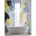 thumbnail image 5 of Abstract Color Block Sheer Curtains 96 Inches Long 2 Panels Blue Yellow Geometric Modern Art Light Filtering Semi Sheer Window Curtains Drapes for Bedroom Living Room 52"x96", 5 of 7