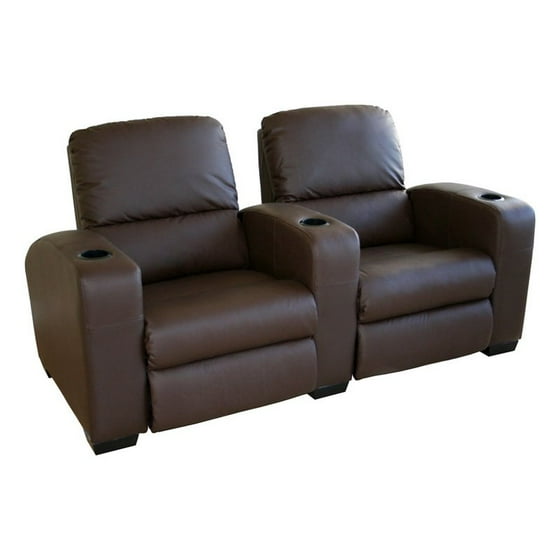 Barnardine Leather Home Theater Recliner - Set of 2 - Brown