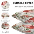 thumbnail image 4 of Waterproof Throw Pillow Covers Set of 2, 20x20 Inch Strawberry Decorative Pillowcases Outdoor Pillow Slip Cushion Covers Set for Couch Tent Summer Fruits Green Botanical Floral, 4 of 7