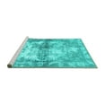 thumbnail image 2 of Ahgly Company Machine Washable Indoor Rectangle Abstract Turquoise Blue Contemporary Area Rugs, 3' x 5', 2 of 4