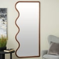 thumbnail image 2 of DecMode 32" x 70" Brown Wavy Abstract Wall Mirror, 2 of 9