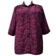 thumbnail image 1 of A Personal Touch Women's Plus Size 3/4 Sleeve Button-Front Tunic - Merlot Dilly - 4x, 1 of 3