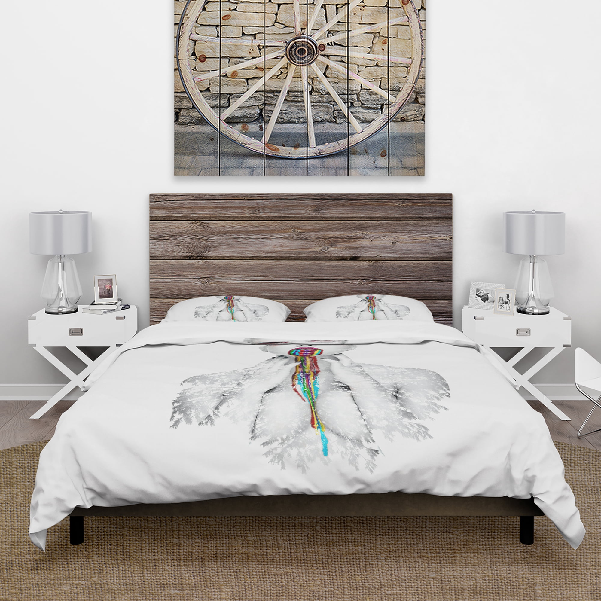 Designart 'Woman With Creative Bright Make Up' Portrait Duvet Cover Set
