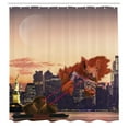 thumbnail image 3 of Ambesonne Animal Shower Curtain, Big Squirrel Cartoon NYC, 69"Wx84"L, Multicolor, 3 of 5