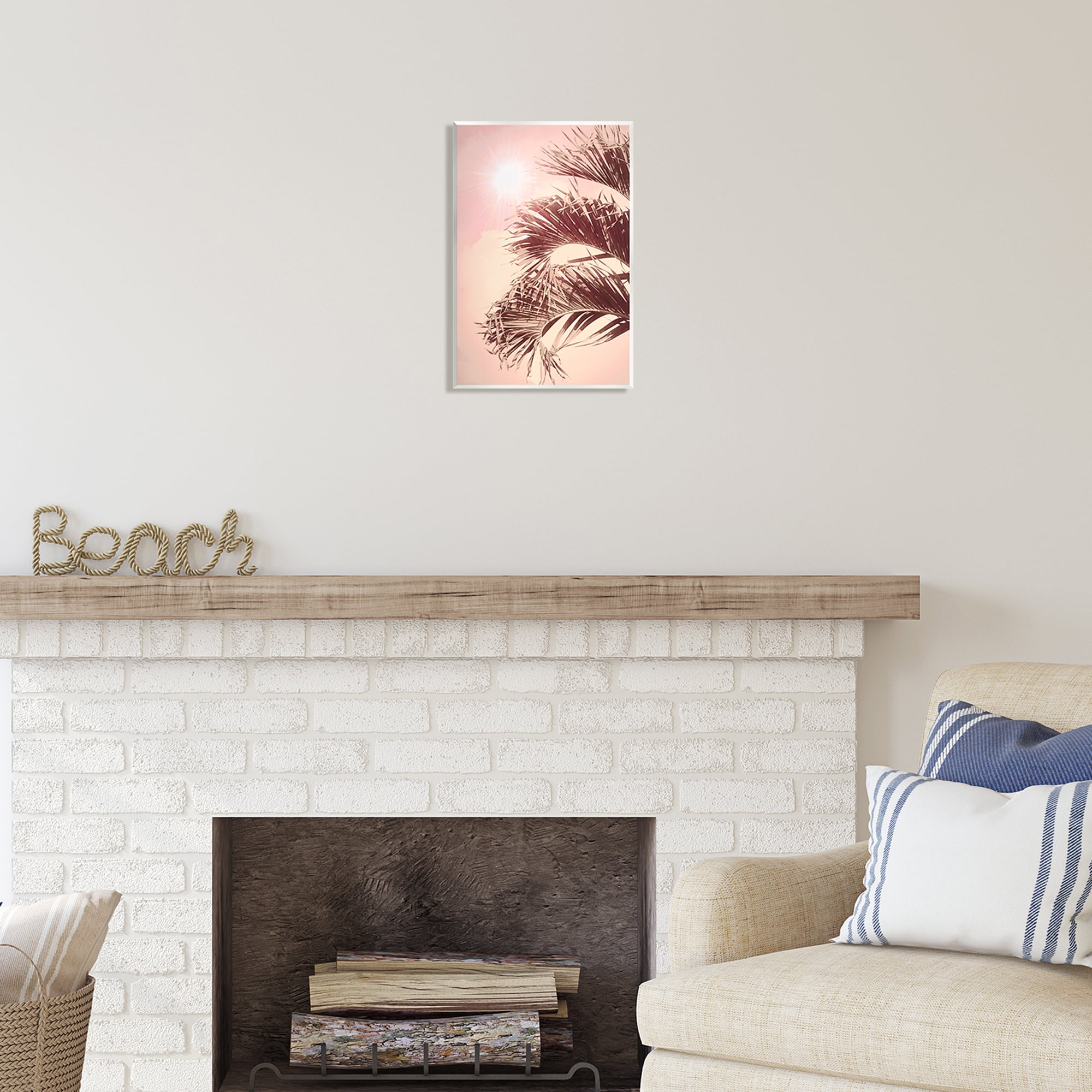 Stupell Industries Pink Sunlit Palm Fronds Botanical & Floral Photography Unframed Art Print Wall Art, 10 x 15