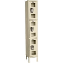 Hallowell B2311316 Global Industrial Triple Tier 3 Door Unassembled Clear View Locker, Tan - 12 x 18 x 24 in.