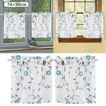 Curtain,Floral Curtains Kitchen Coffee Curtains Bedroom Rod Curtains Lace Short Curtains Lace Curtains 24 X 35 Inch 2 Panels