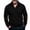 Black, variant on Mens Sweater V-Neck Elbow Patch Knit Pullover, Colla Long Sleeve Top with Contrast Trim, Casual Winter Wear