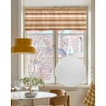 thumbnail image 4 of Brown Orange Kitchen Valances for Windows Farmhouse Linen Window Valance Curtain for Living Room Window Treatment Farmhouse Abstract Ombre Striped Texture Valance Rod Pocket Topper, 54 x 18 Inch, 4 of 6