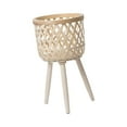 thumbnail image 3 of SunniMix Rattan Basket Floor Planter Versatile Home Decor for Home Office Wooden Legs Beige 43x24.5cm, 3 of 8