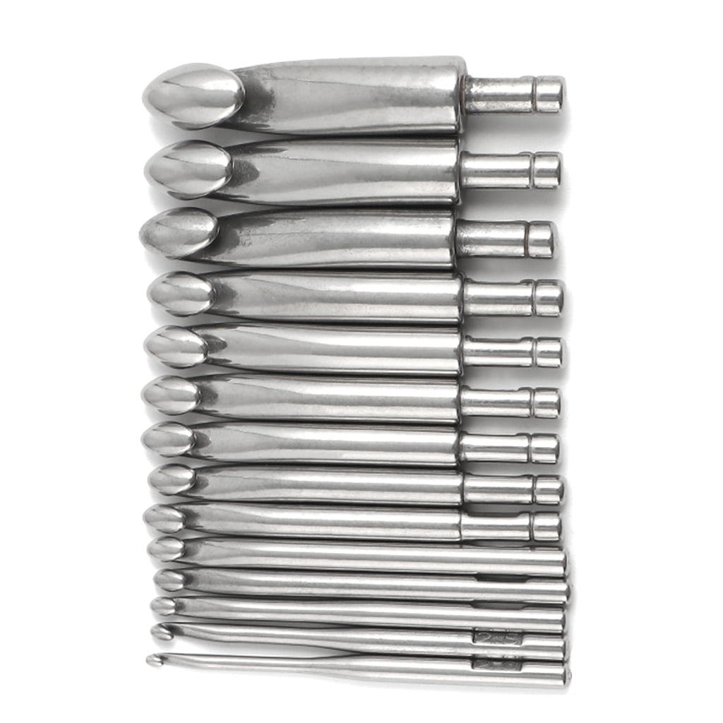 Large Size Stainless Steel Crochet Hook Set Ergonomic Handle Knitting Needle Craft Weave Sewing Yarn Needle Crochet Hook