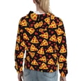 thumbnail image 7 of Fotbe Cartoon Pizza Pattern Womens Long Sleeve Hoodie, Pullover Hooded Sweatshirt, Kangaroo Pocket Hoodie with Eye-catching Drawstrings-XX-Large, 7 of 7
