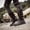 Black, variant on LSLJS Men's Mid-Calf Boots, Fashion Hasp Lacing Thick-soled Large Size Men Platform Locomotive Wind Leather