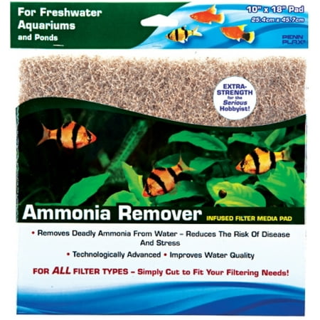 Penn-Plax CFMP2 Ammonia Remover Infused Filter Media Pad, 10 Inch x 18 Inch